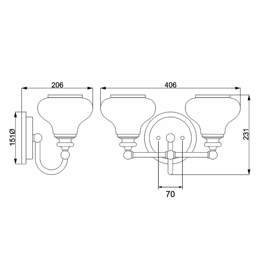 Hinkley - LED badeværelseslampe AINSLEY 2xG9/3W/230V IP44
