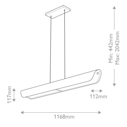 Hinkley - LED-pendel på wire ARCO LED/43W/230V 3000K guld