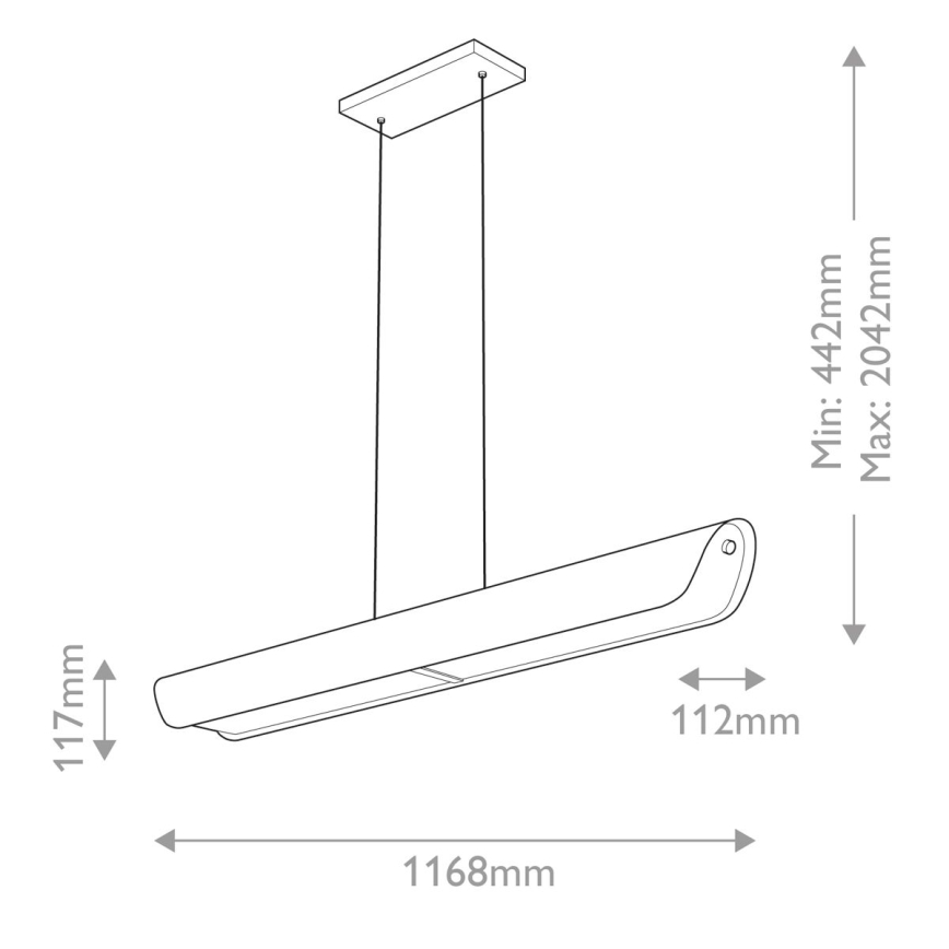 Hinkley - LED-pendel på wire ARCO LED/43W/230V 3000K guld