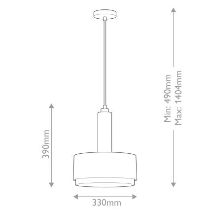 Hinkley - Lysekrone på stang CEDRIC 2xE27/60W/230V Ø 33 cm guld/sort