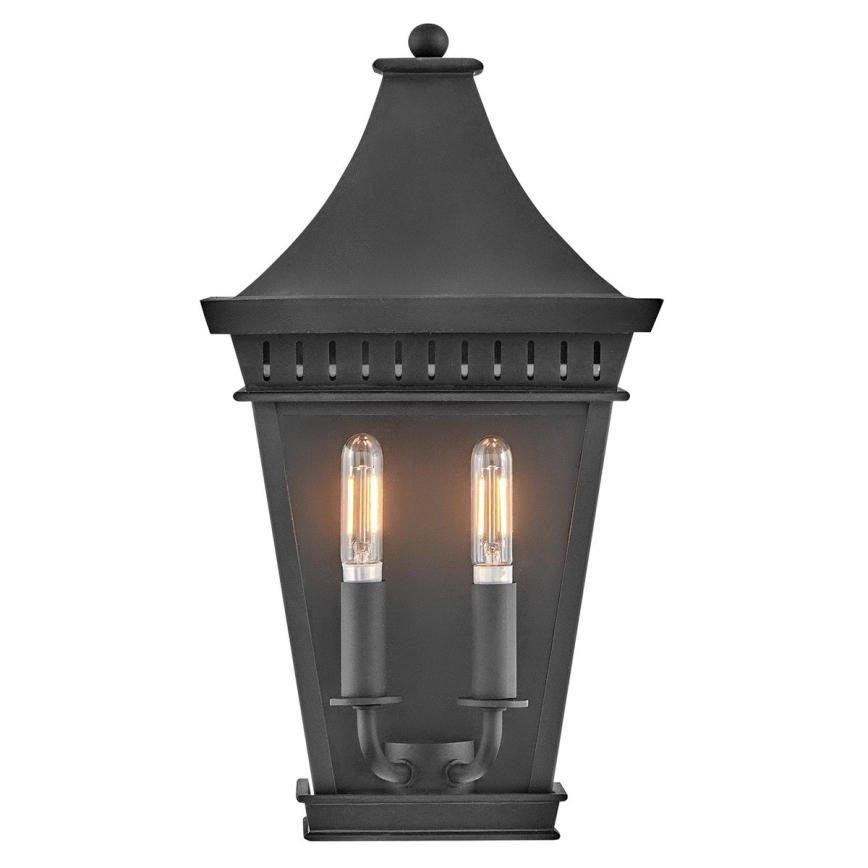Hinkley - Udendørs væglampe CHAPEL HILL 2xE14/40W/230V IP44 sort