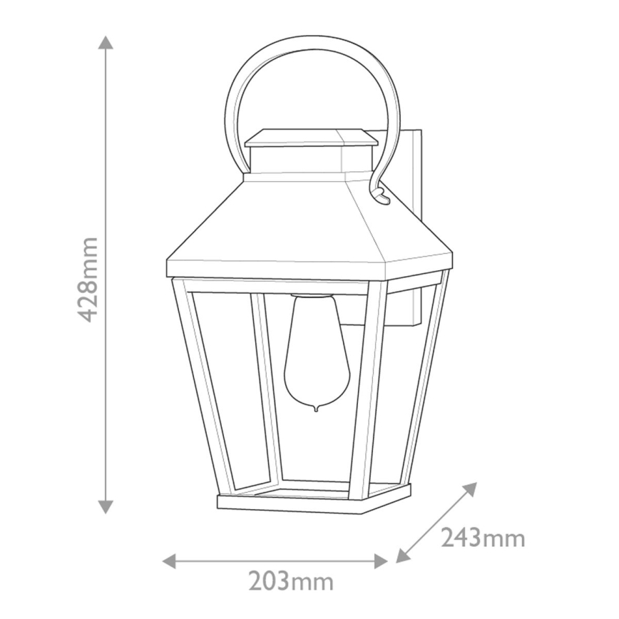 Hinkley - Udendørs væglampe DAWSON 1xE27/60W/230V IP44 sort