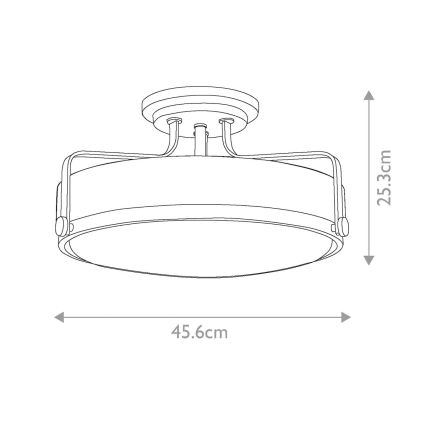 Hinkley - Plafondlampe HARPER 3xE27/60W/230V Ø 45,6 cm blank krom