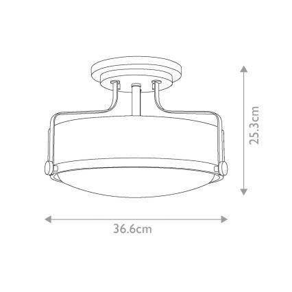 Hinkley - Overflademonteret loftlampe HARPER, 3xE27/60W/230V, Ø 36,6 cm, blank krom