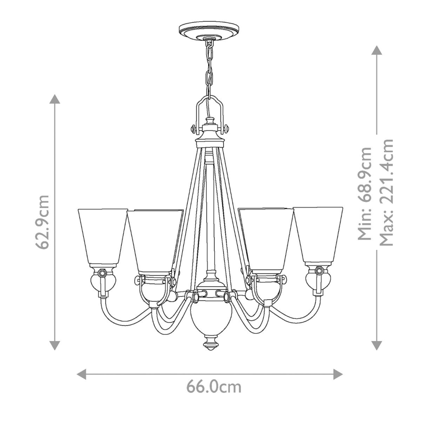 Hinkley - Pendel med kædeophæng MAYFLOWER 6xE27/60W/230V