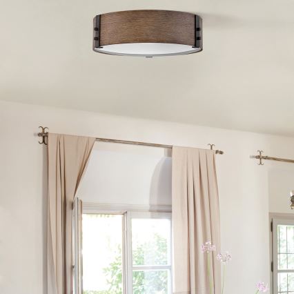 Hinkley - Loftlampe SAWYER 3xE14/40W/230V diameter 38 cm redwood/brun