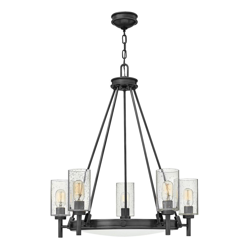 Hinkley - Kædeophængt lysekrone COLLIER 5xE27/40W/230V Ø 68,5 cm sort