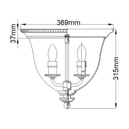 Hinkley - Loftlampe CAMBRIDGE 3xE14/60W/230V guldfarvet