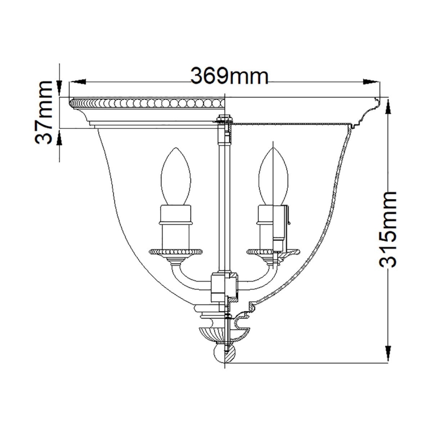 Hinkley - Loftlampe CAMBRIDGE 3xE14/60W/230V guldfarvet