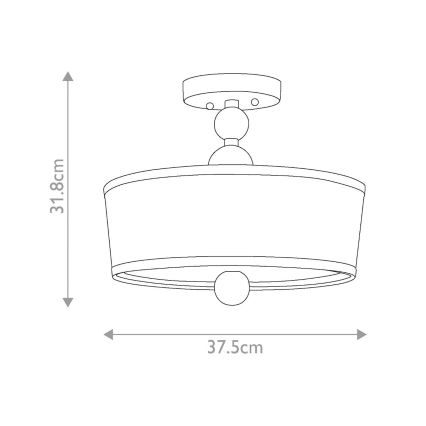 Hinkley - Loftlampe ZELDA 3xE27/60W/230V messing