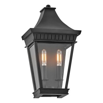 Hinkley - Udendørs væglampe CHAPEL HILL 2xE14/40W/230V IP44 sort