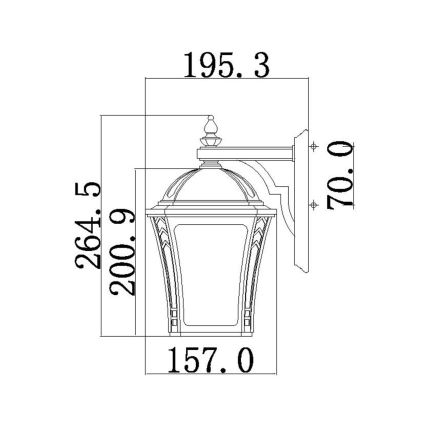Hinkley - Udendørs væglampe WABASH 1xE27/60W/230V IP44 brun