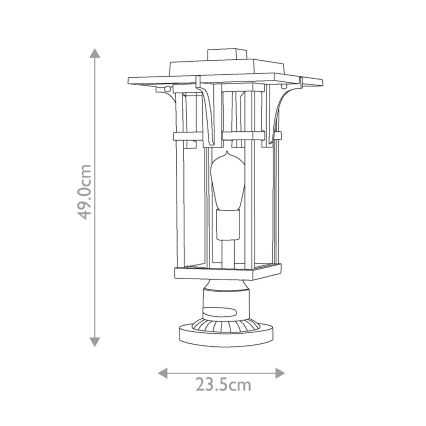 Hinkley - Udendørslampe MANHATTAN 1xE27/100W/230V IP44 sort