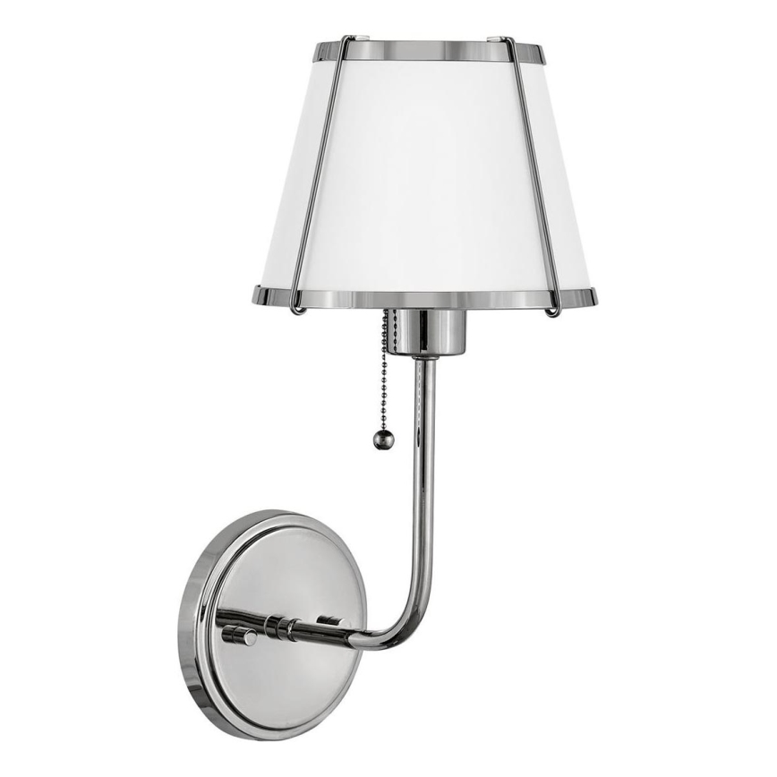 Hinkley - Væglampe CLARKE 1xE27/40W/230V skinnende krom/hvid