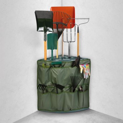 Hjørneholder til haveværktøj 43x43x59 cm grøn