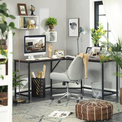 Hjørneskrivebord SOLEA brun/sort