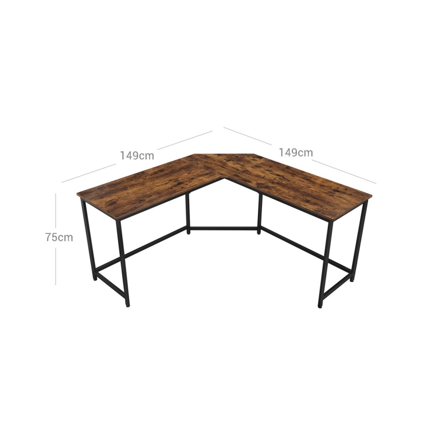 Hjørneskrivebord SOLEA brun/sort