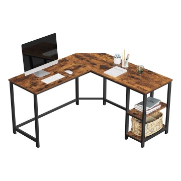 Hjørneskrivebord SOLEA brun/sort