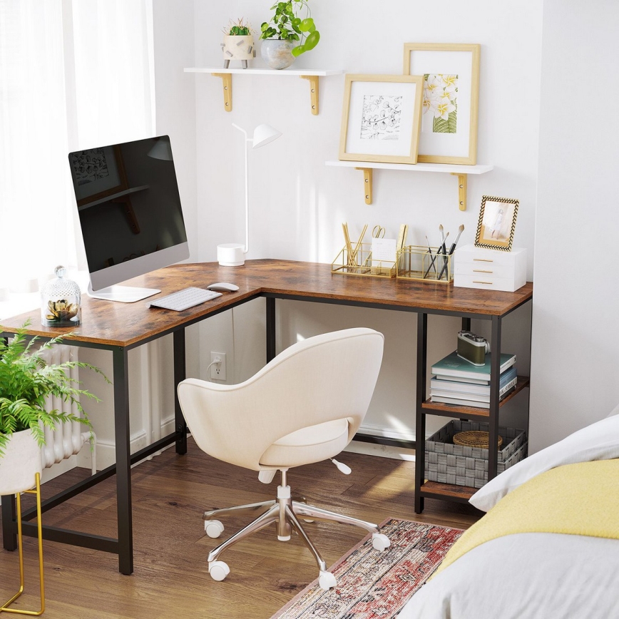 Hjørneskrivebord SOLEA brun/sort