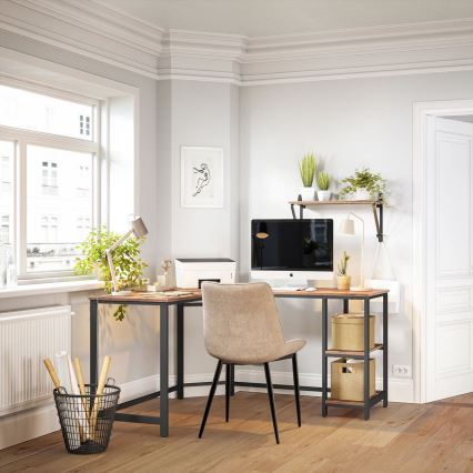 Hjørneskrivebord SOLEA brun/sort