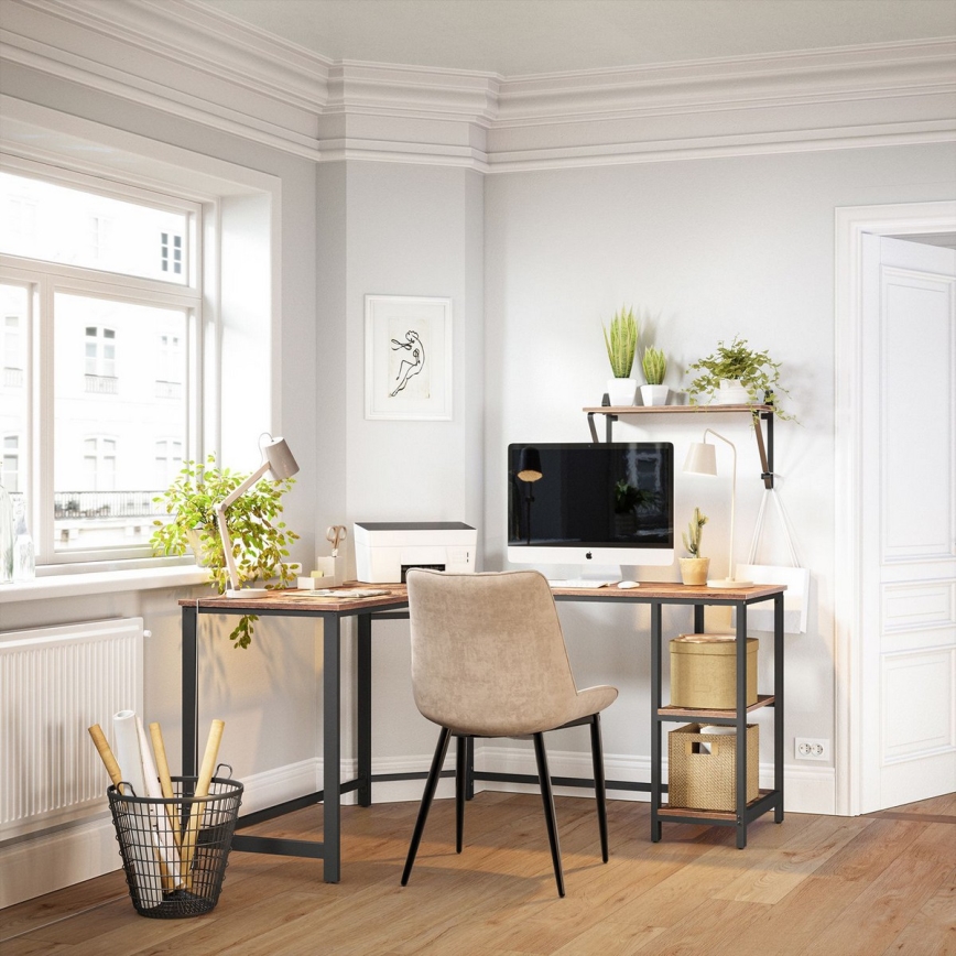 Hjørneskrivebord SOLEA brun/sort