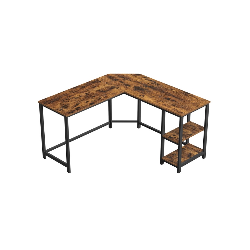 Hjørneskrivebord SOLEA brun/sort