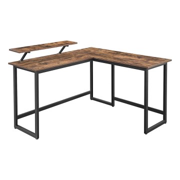 Hjørneskrivebord SOLEA brun/sort