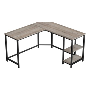Hjørneskrivebord SOLEA brun/sort