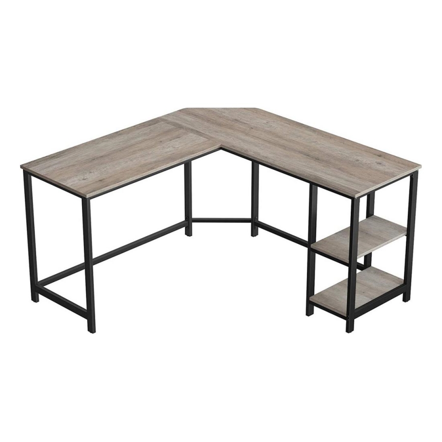 Hjørneskrivebord SOLEA brun/sort
