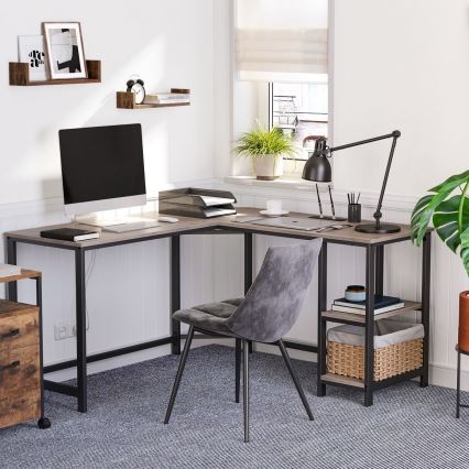 Hjørneskrivebord SOLEA brun/sort