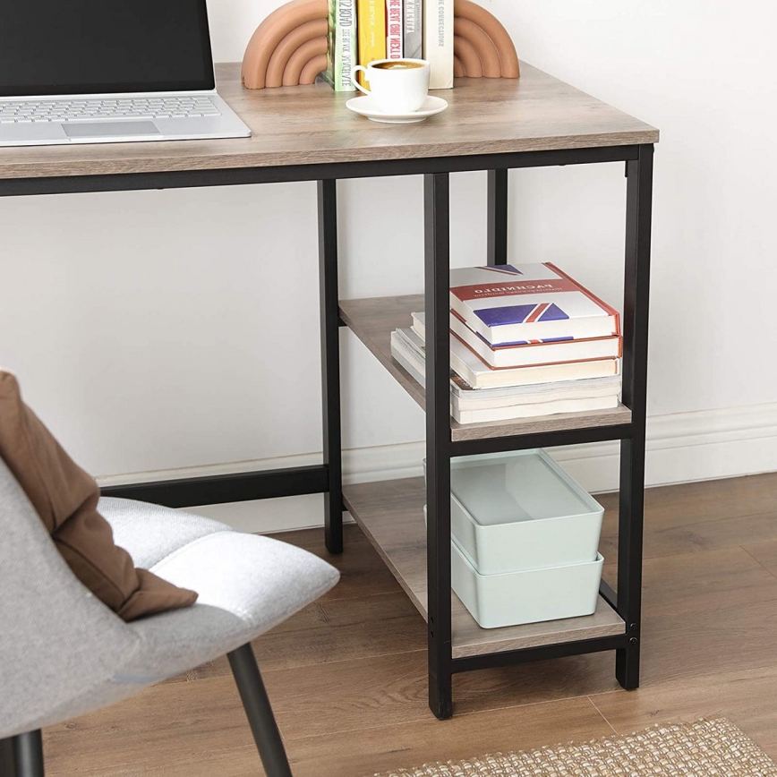 Hjørneskrivebord SOLEA brun/sort