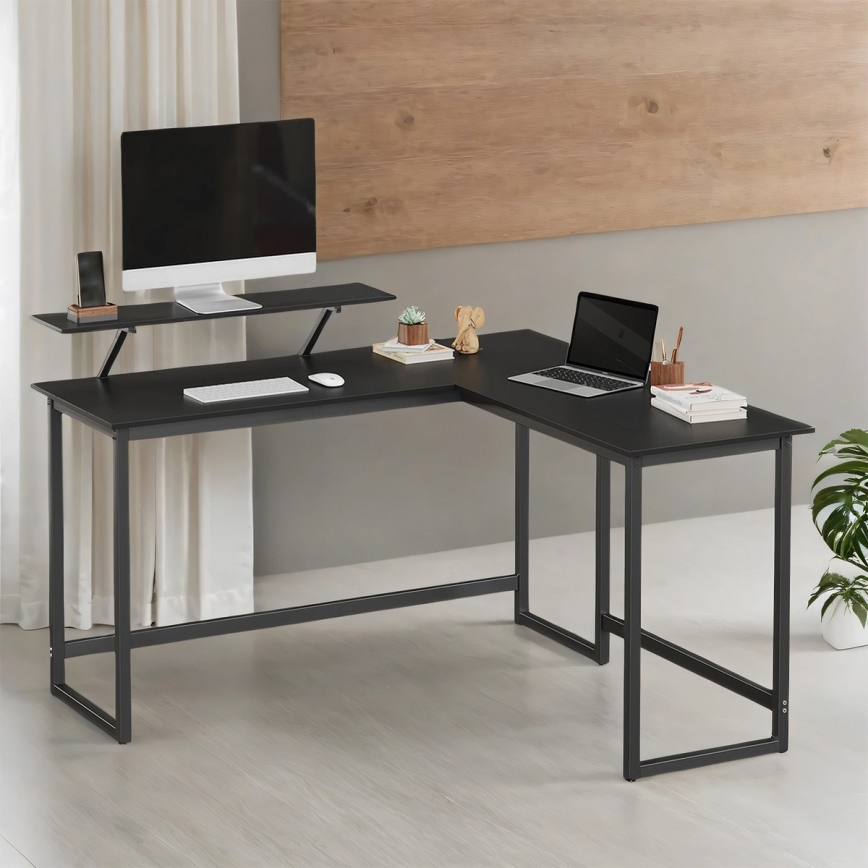 Hjørneskrivebord SOLEA sort