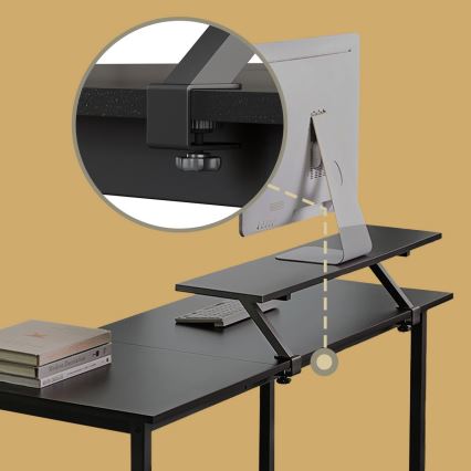 Hjørneskrivebord SOLEA sort