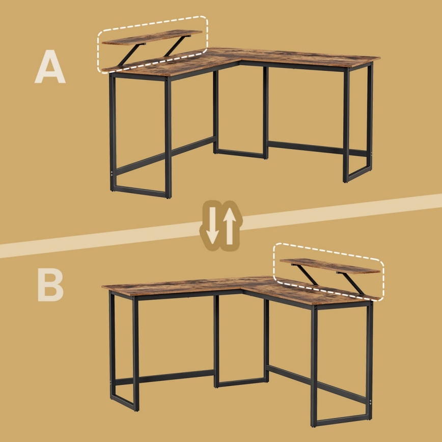 Hjørneskrivebord SOLEA sort