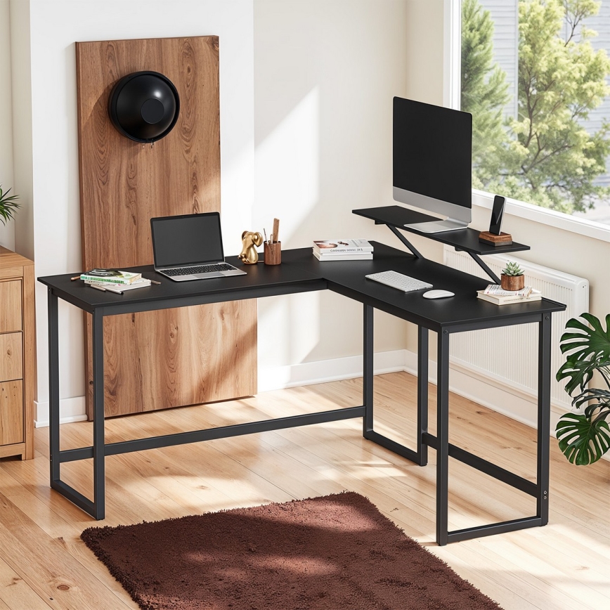 Hjørneskrivebord SOLEA sort