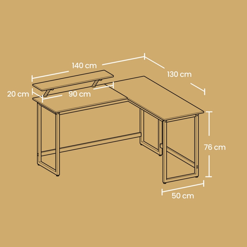 Hjørneskrivebord SOLEA sort