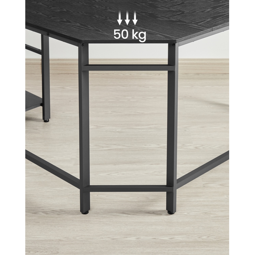 Hjørneskrivebord SOLEA sort