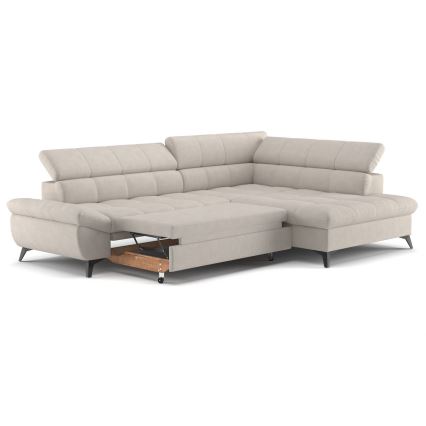 Hjørnesofa med chaiselong i L-form MARANO højre beige