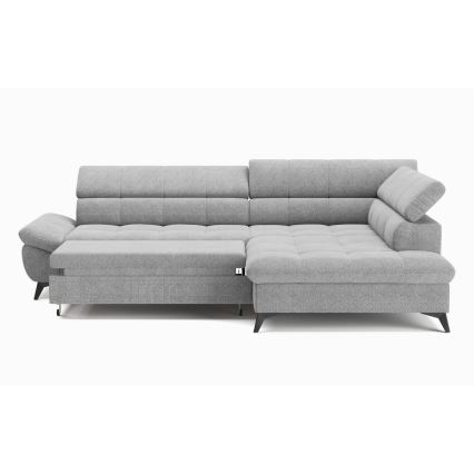 Hjørnesofa med chaiselong i L-form MARANO højre, grå