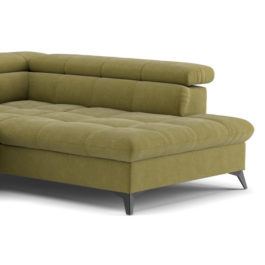 Hjørnesofa med chaiselong i L-form MARANO højre, olivengrøn