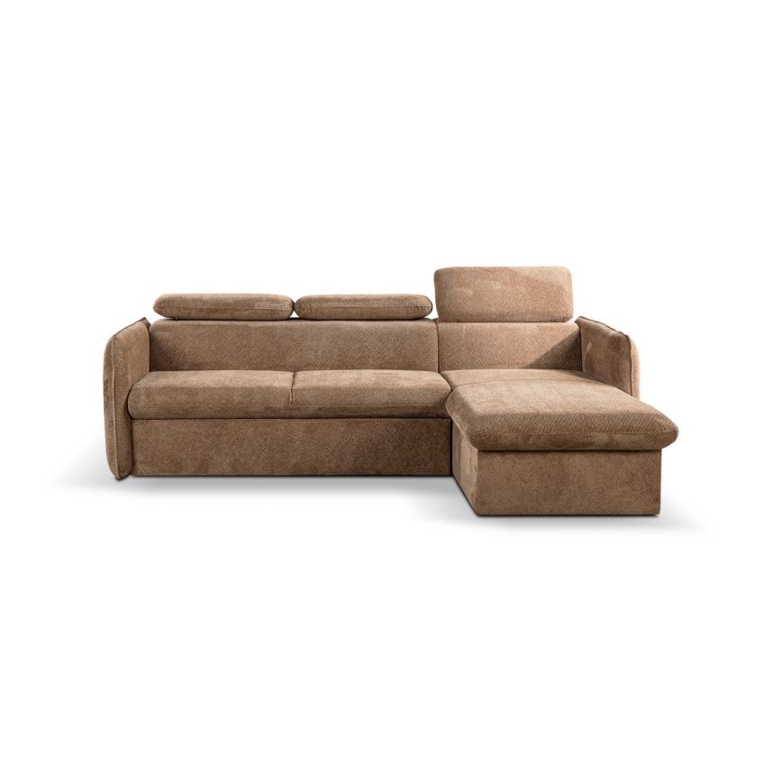 U-formet hjørnesofa med opbevaringsplads BEJA beige højrevendt