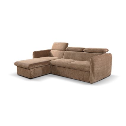 Sammenklappelig hjørnesofa i L-form med opbevaringsplads BEJA beige venstrevendt