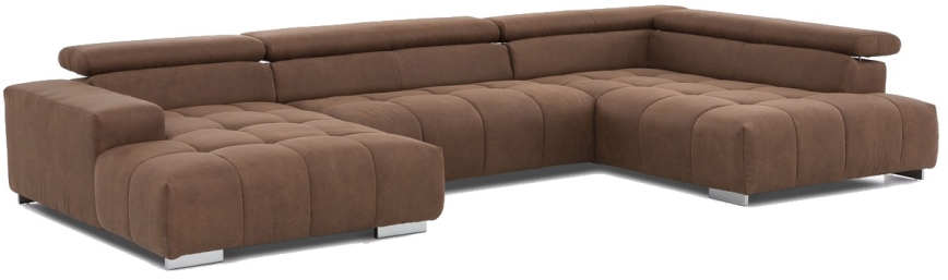 Hjørnesofa i U-form TROPEA højre brun