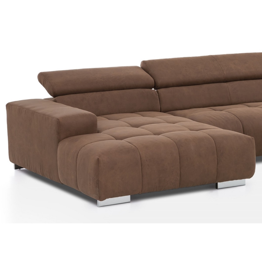 Hjørnesofa i U-form TROPEA højre brun