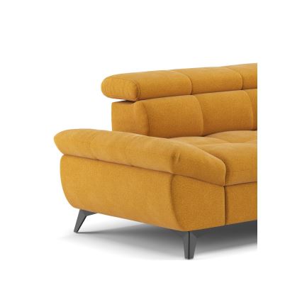 Hjørnesofa med chaiselong i L-form MARANO højrevendt orange