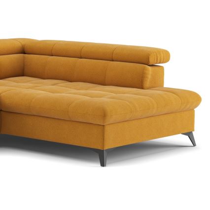 Hjørnesofa med chaiselong i L-form MARANO højrevendt orange