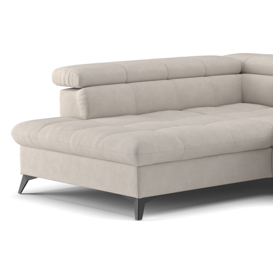 Udsnappelig hjørnesofa i L-form MARANO venstrevendt beige