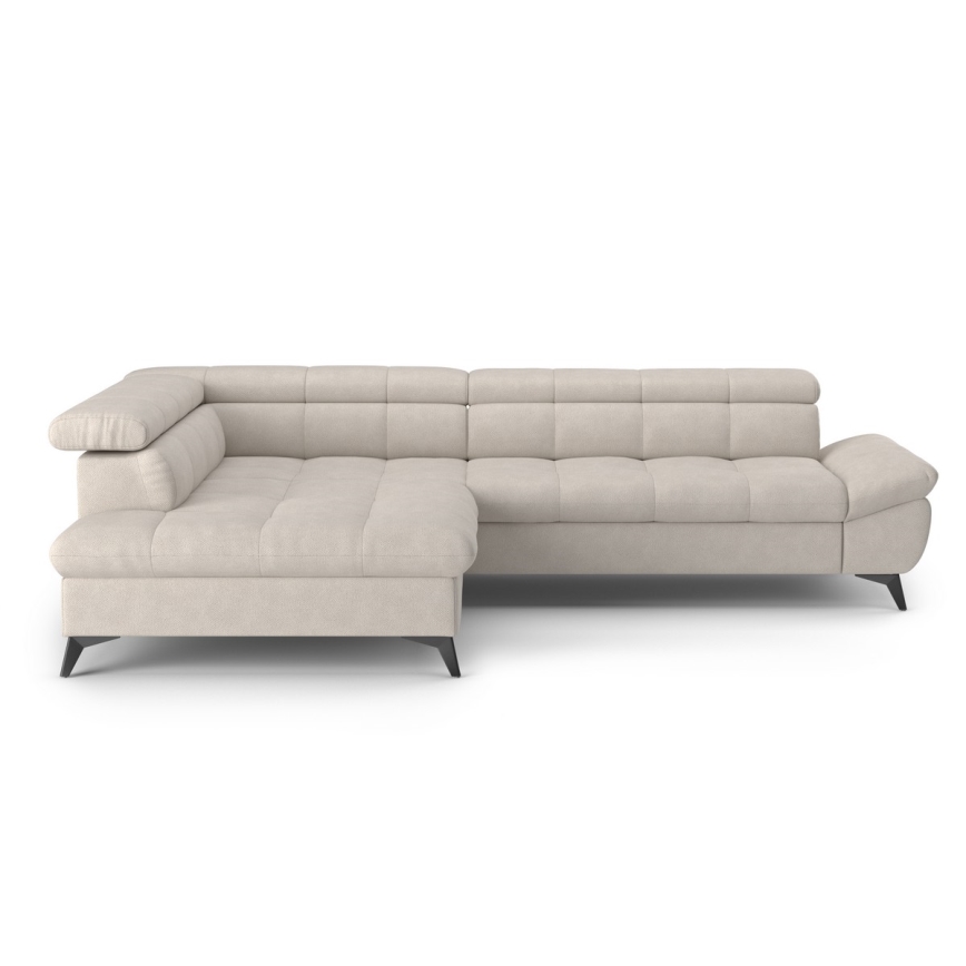 Udsnappelig hjørnesofa i L-form MARANO venstrevendt beige