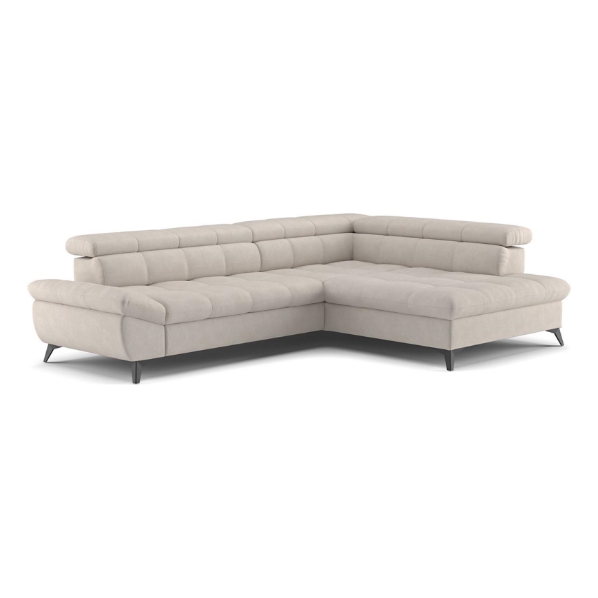 Hjørnesofa med chaiselong i L-form MARANO højre beige