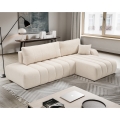 Hjørnesofa med chaiselong og opbevaringsplads i L-form DESIO højre beige